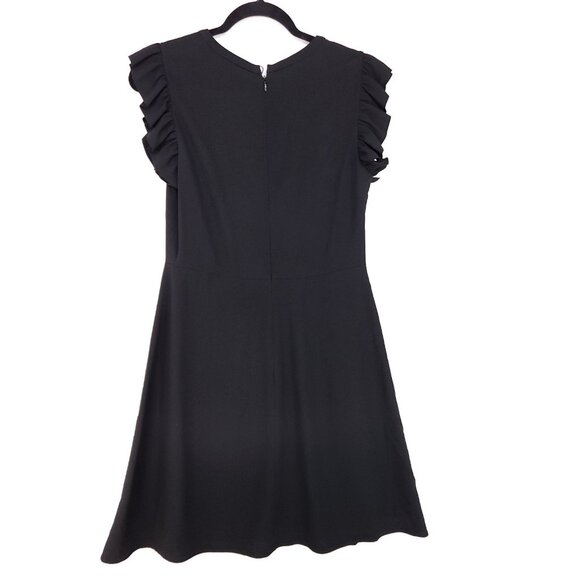 Prada Milano Made in Italy Ruffle Shift Dress Size 40 Womens Black Pleated - Picture 2 of 12